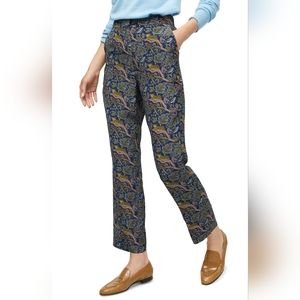 J.Crew 100% Silk Botanical Cheetah Pants